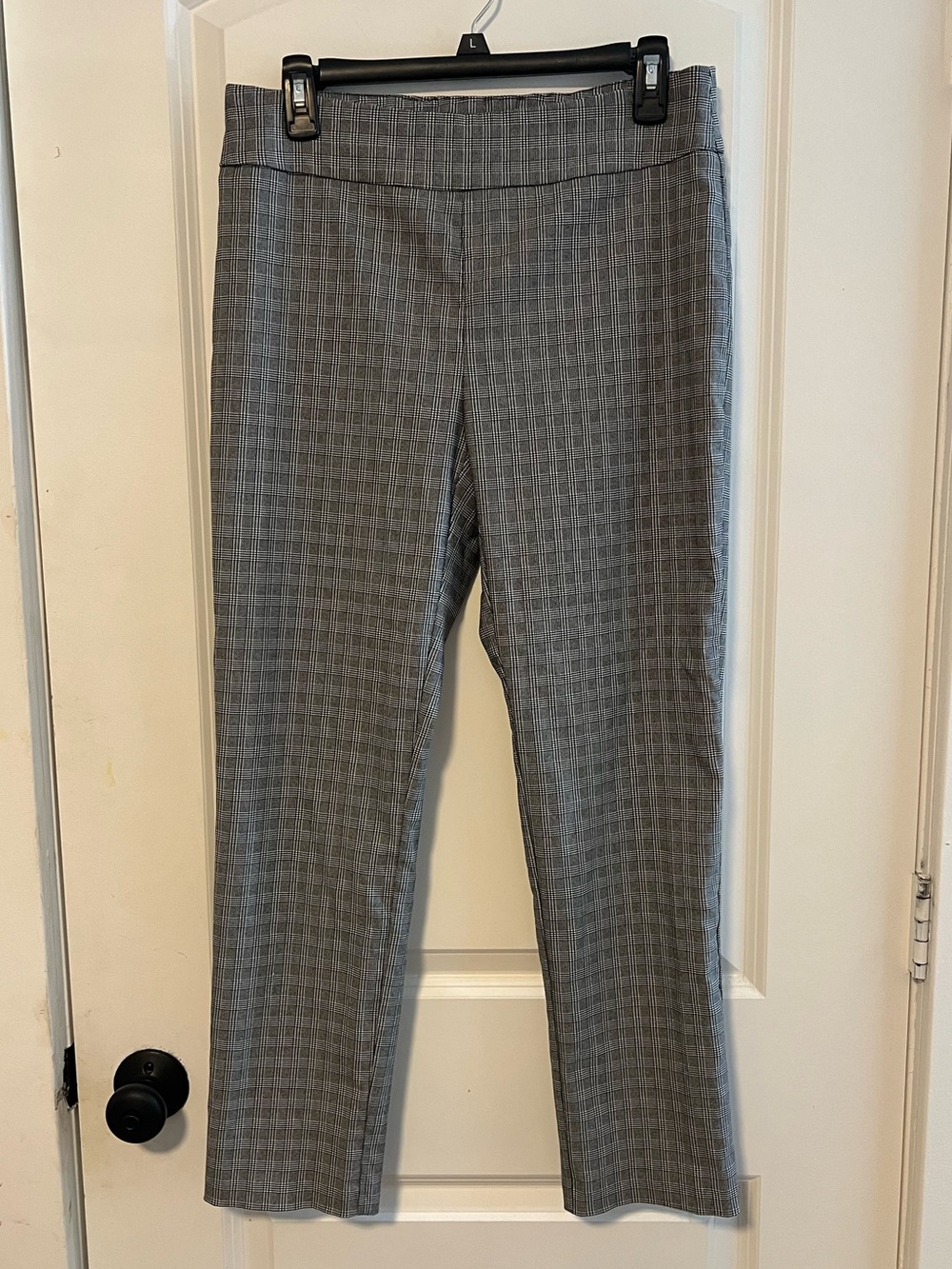 Massimo Fabbro Italy Grey Plaid Pull On Trousers